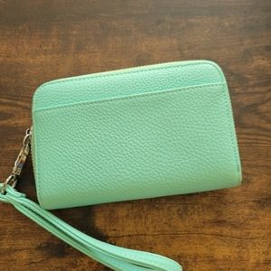 Turquoise/aqua wristlet